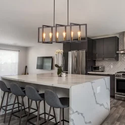 Industrial Farmhouse Rectangular Kitchen Island Pendant