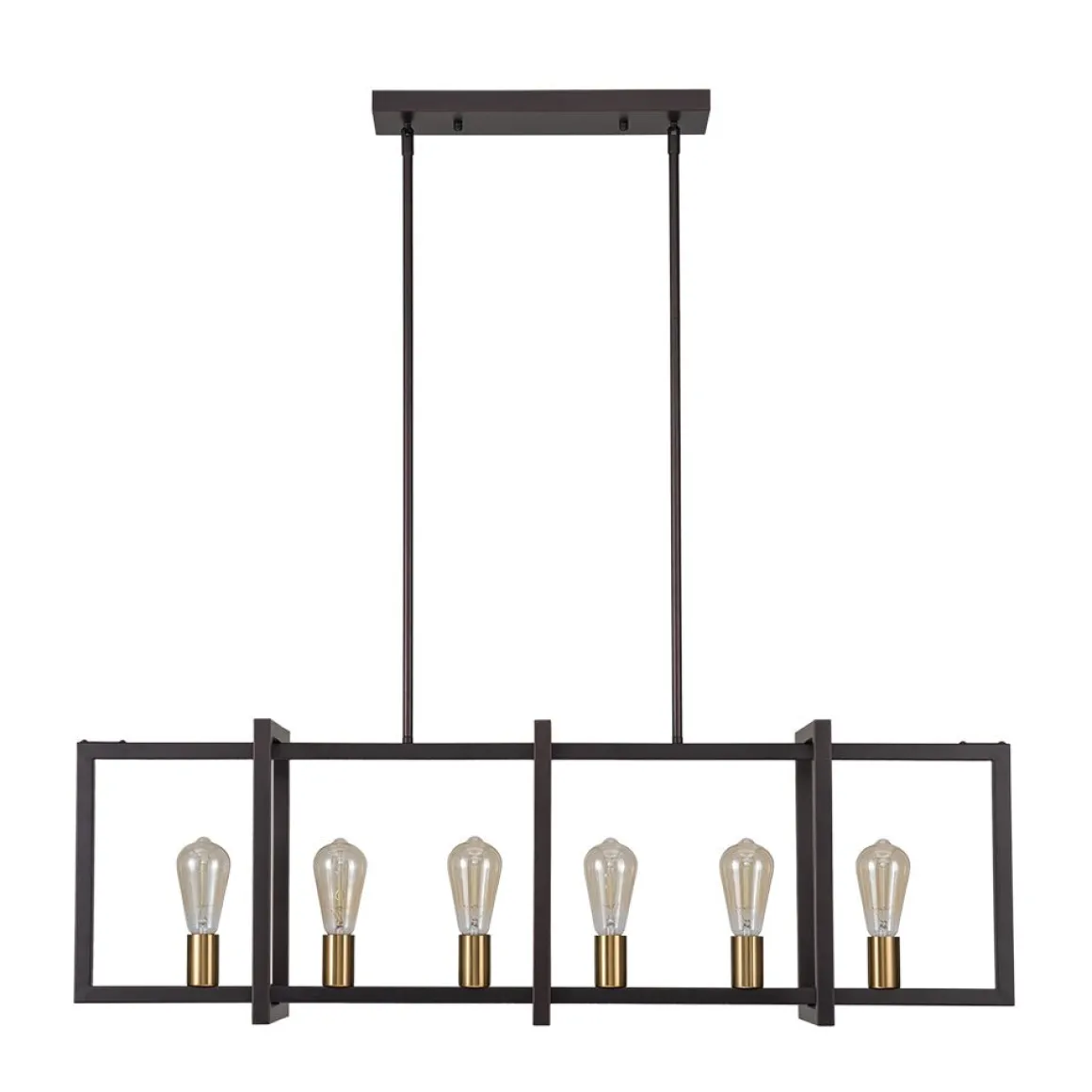 Industrial Farmhouse Rectangular Kitchen Island Pendant