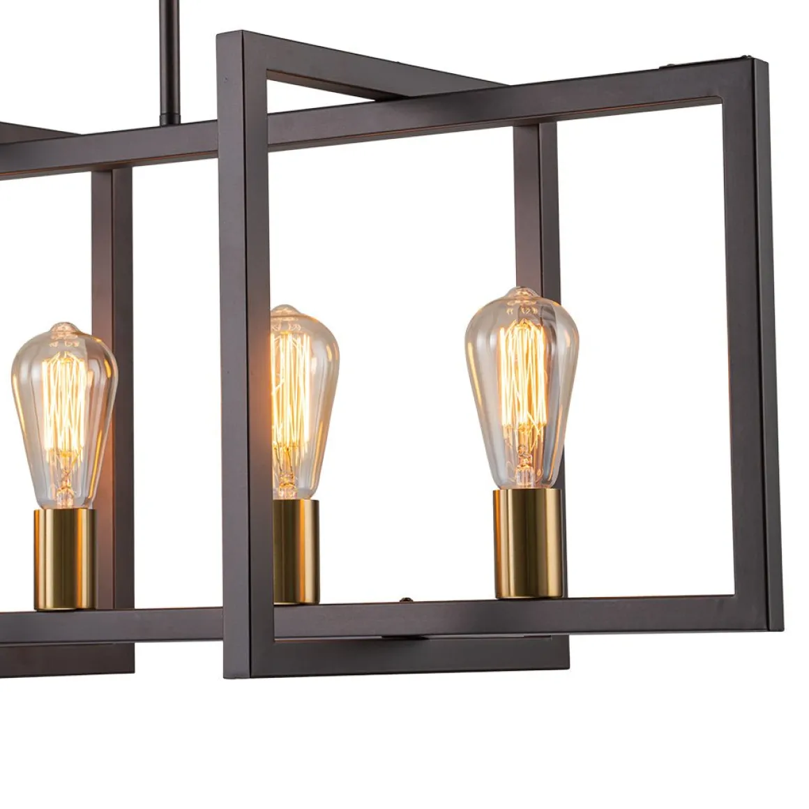 Industrial Farmhouse Rectangular Kitchen Island Pendant