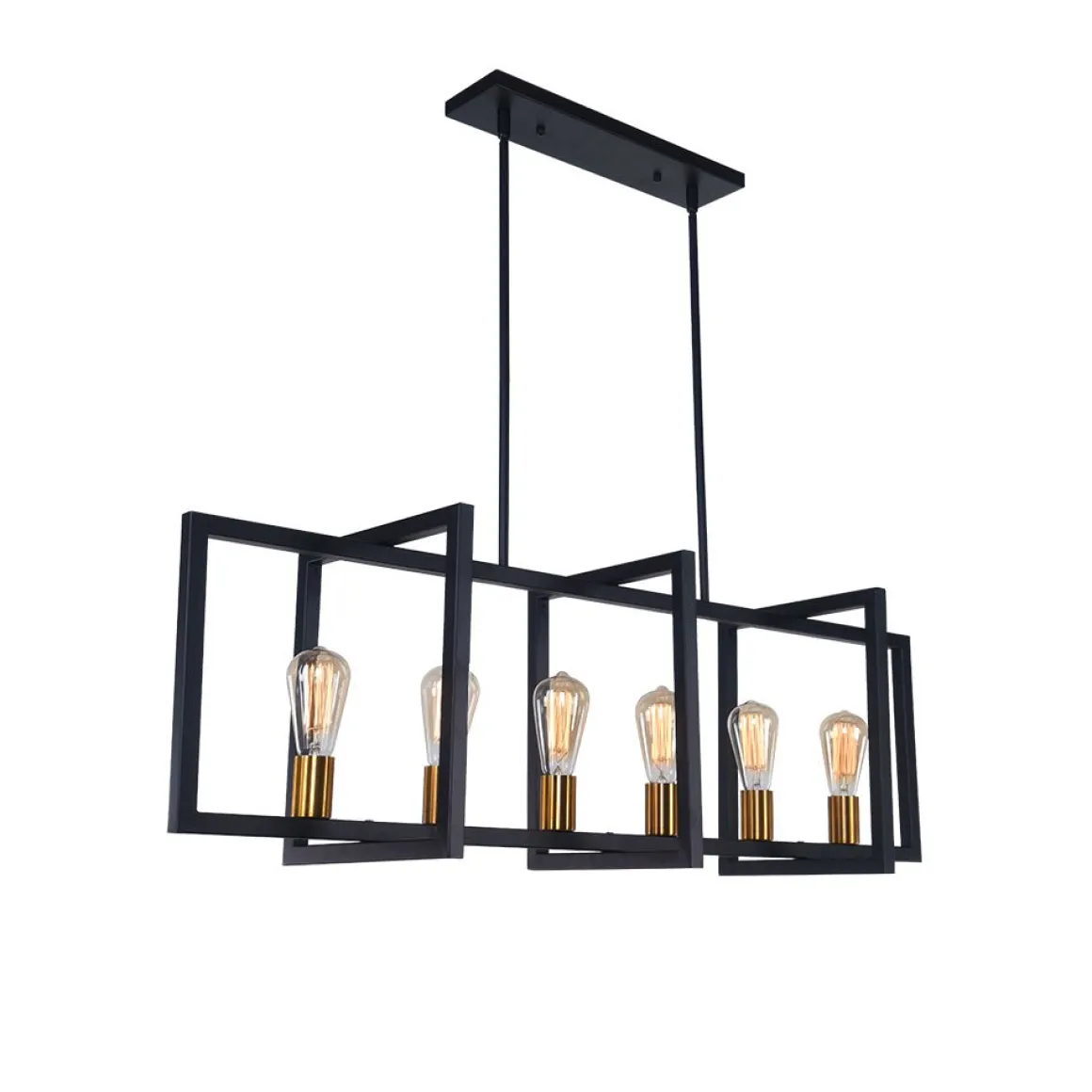 Industrial Farmhouse Rectangular Kitchen Island Pendant