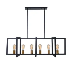 Industrial Farmhouse Rectangular Kitchen Island Pendant