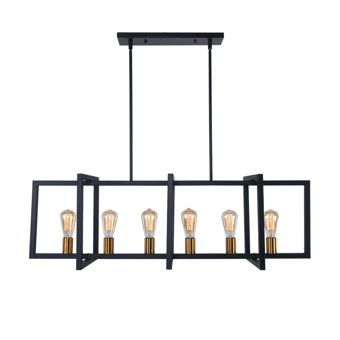 Industrial Farmhouse Rectangular Kitchen Island Pendant