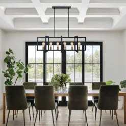 Industrial Farmhouse Rectangular Kitchen Island Pendant