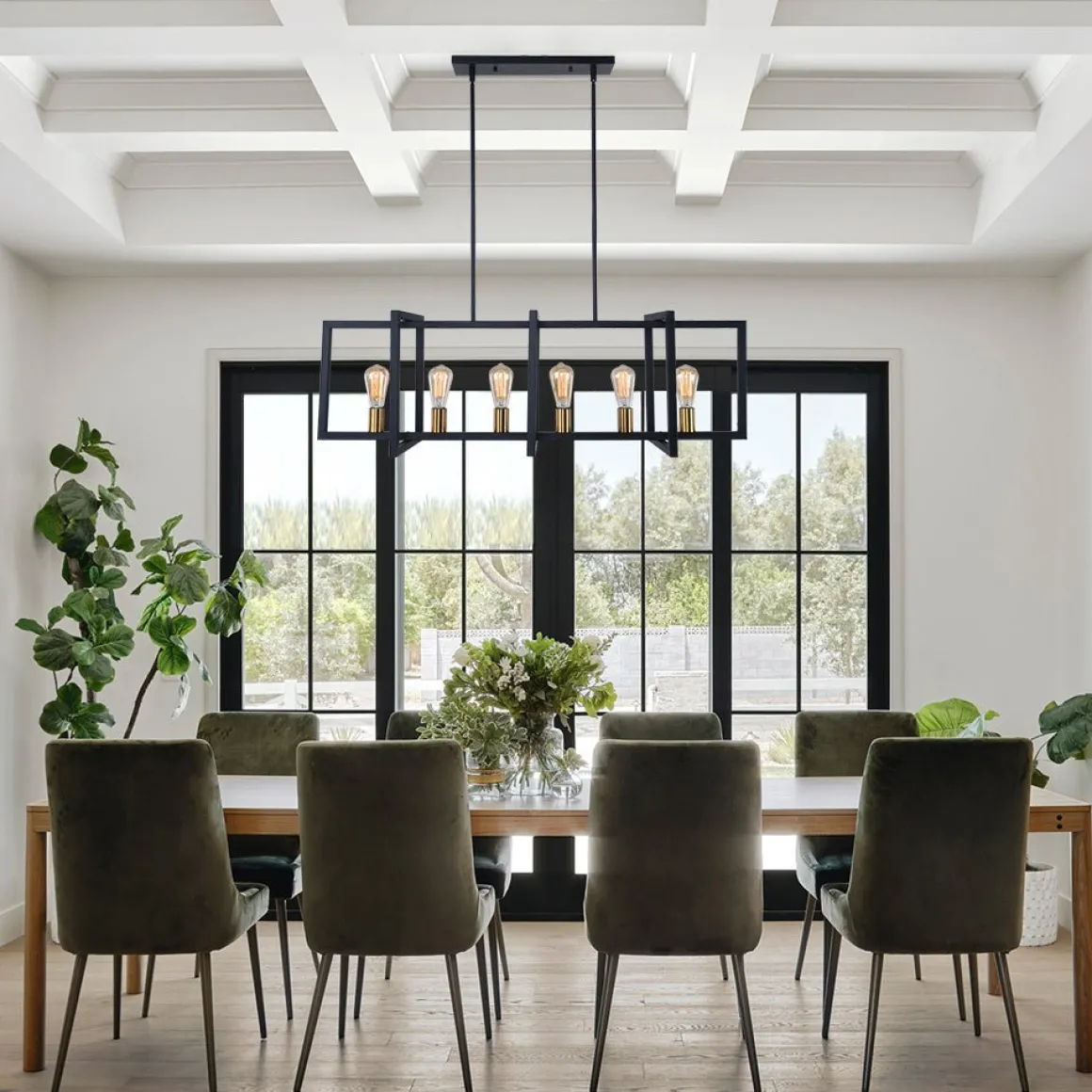 Industrial Farmhouse Rectangular Kitchen Island Pendant