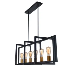 Industrial Farmhouse Rectangular Kitchen Island Pendant