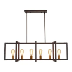 Industrial Farmhouse Rectangular Kitchen Island Pendant