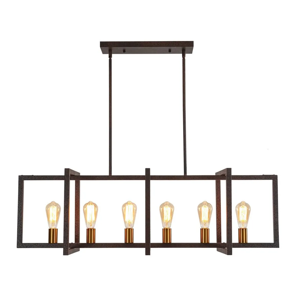 Industrial Farmhouse Rectangular Kitchen Island Pendant