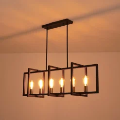 Industrial Farmhouse Rectangular Kitchen Island Pendant