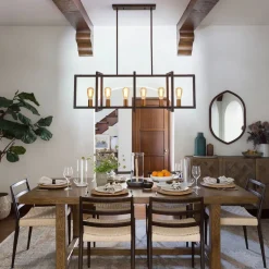 Industrial Farmhouse Rectangular Kitchen Island Pendant