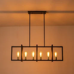 Industrial Farmhouse Rectangular Kitchen Island Pendant
