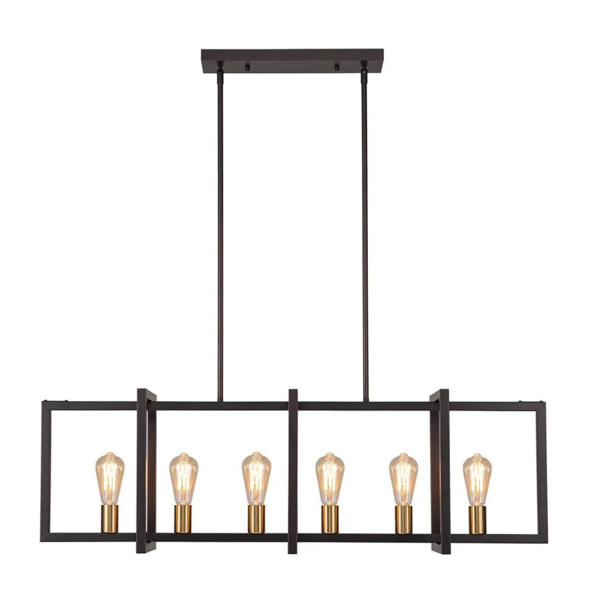 Industrial Farmhouse Rectangular Kitchen Island Pendant
