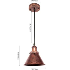 Industrial 1-Light Cone Pendant Light