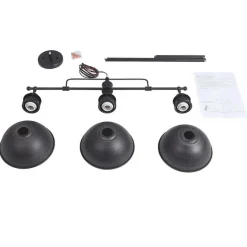 Industrial 3-light Island Pot Lid Dome Pendant
