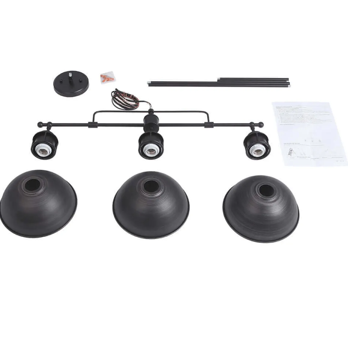 Industrial 3-light Island Pot Lid Dome Pendant