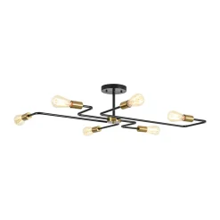 Industrial 6-Light Pipeline Sputnik Semi Flush Mount