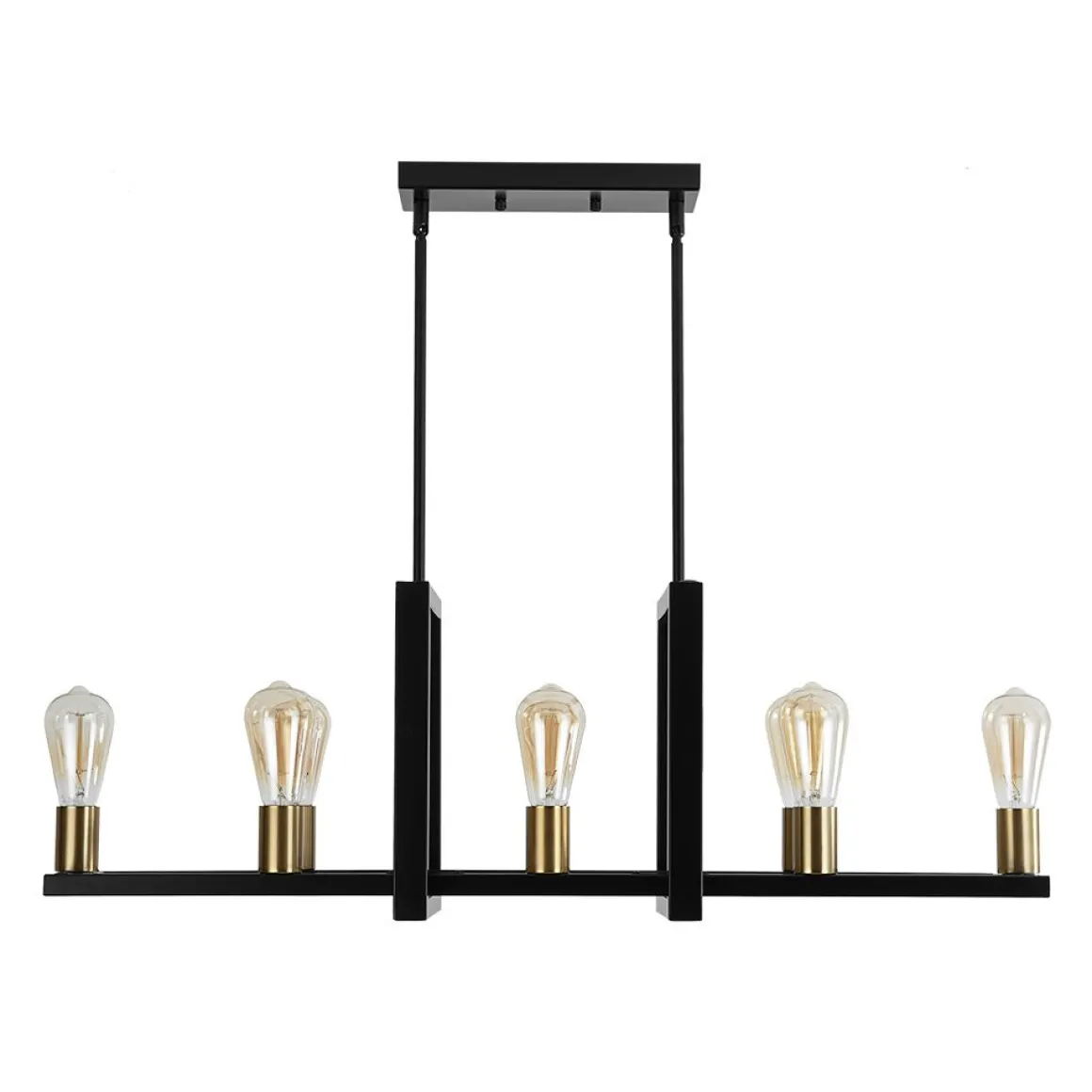 Industrial 8-Light Rectangular Kitchen Island Chandelier