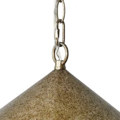 Industrial 1-Light Rusty Silver Iron Cone Kitchen Pendant