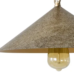 Industrial 1-Light Rusty Silver Iron Cone Kitchen Pendant