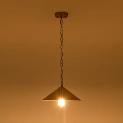 Industrial 1-Light Rusty Silver Iron Cone Kitchen Pendant