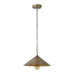 Industrial 1-Light Rusty Silver Iron Cone Kitchen Pendant
