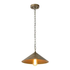 Industrial 1-Light Rusty Silver Iron Cone Kitchen Pendant