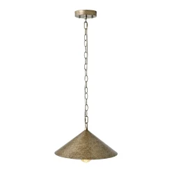 Industrial 1-Light Rusty Silver Iron Cone Kitchen Pendant