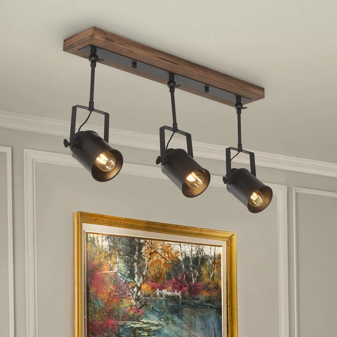 Industrial 3-Light Semi Flush Track Light
