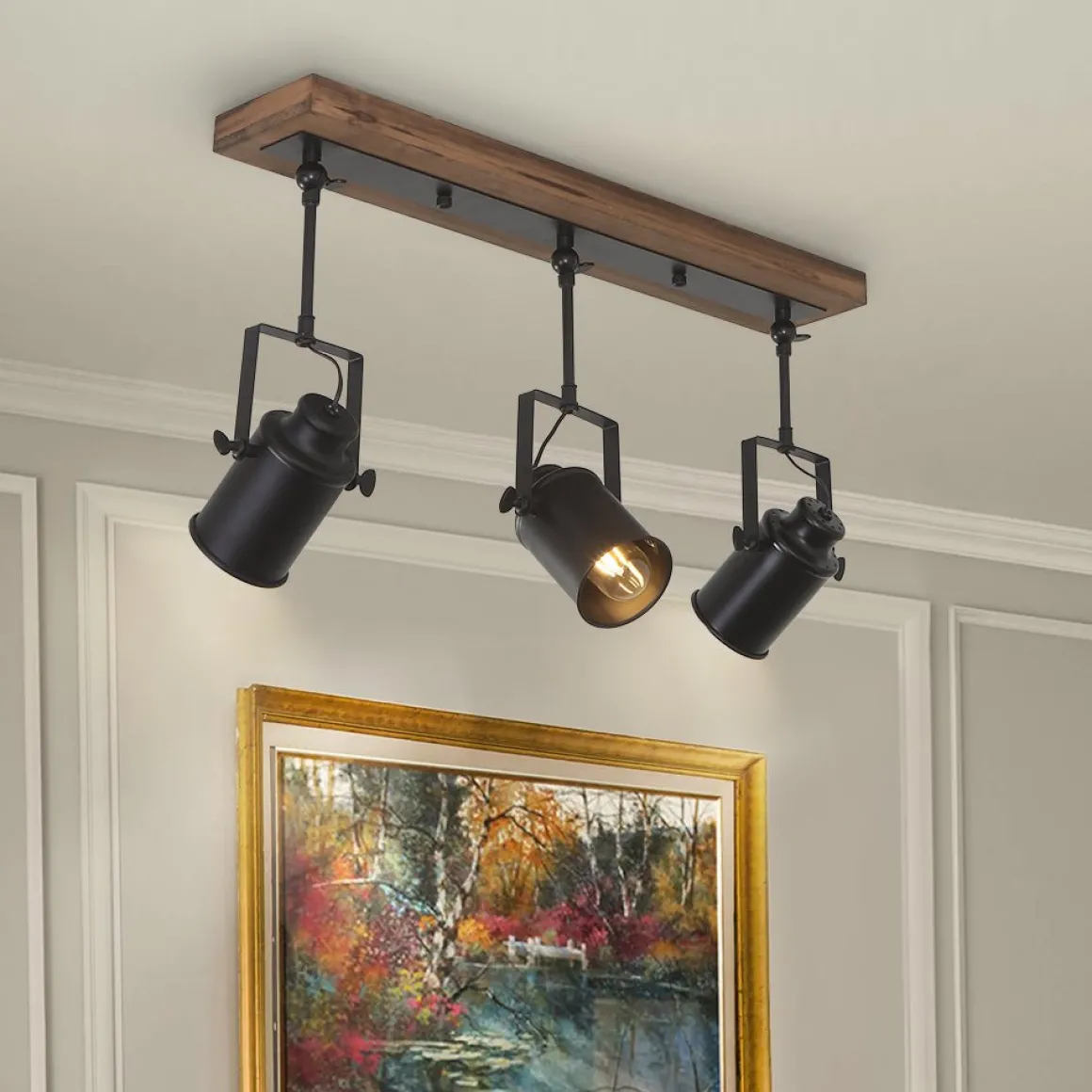 Industrial 3-Light Semi Flush Track Light
