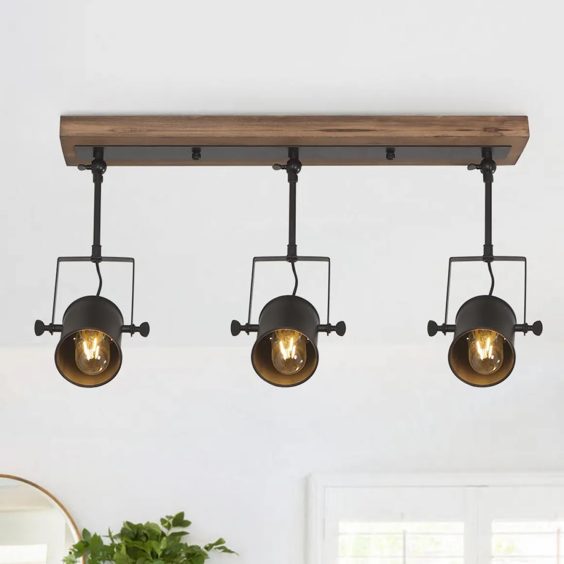 Industrial 3-Light Semi Flush Track Light