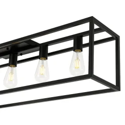 Industrial Minimalist Rectangle Cage Semi Flush Mount