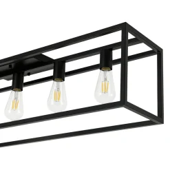 Industrial Minimalist Rectangle Cage Semi Flush Mount