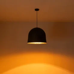 Industrial Oversized Iron Bell Dome Pendant Light Black Gold Powder
