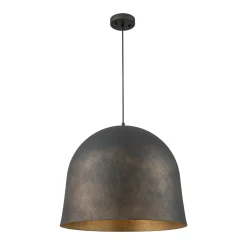 Industrial Oversized Iron Bell Dome Pendant Light Black Gold Powder