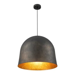Industrial Oversized Iron Bell Dome Pendant Light Black Gold Powder