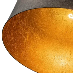 Industrial Oversized Iron Bell Dome Pendant Light Black Gold Powder