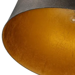 Industrial Oversized Iron Bell Dome Pendant Light Black Gold Powder