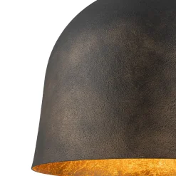 Industrial Oversized Iron Bell Dome Pendant Light Black Gold Powder