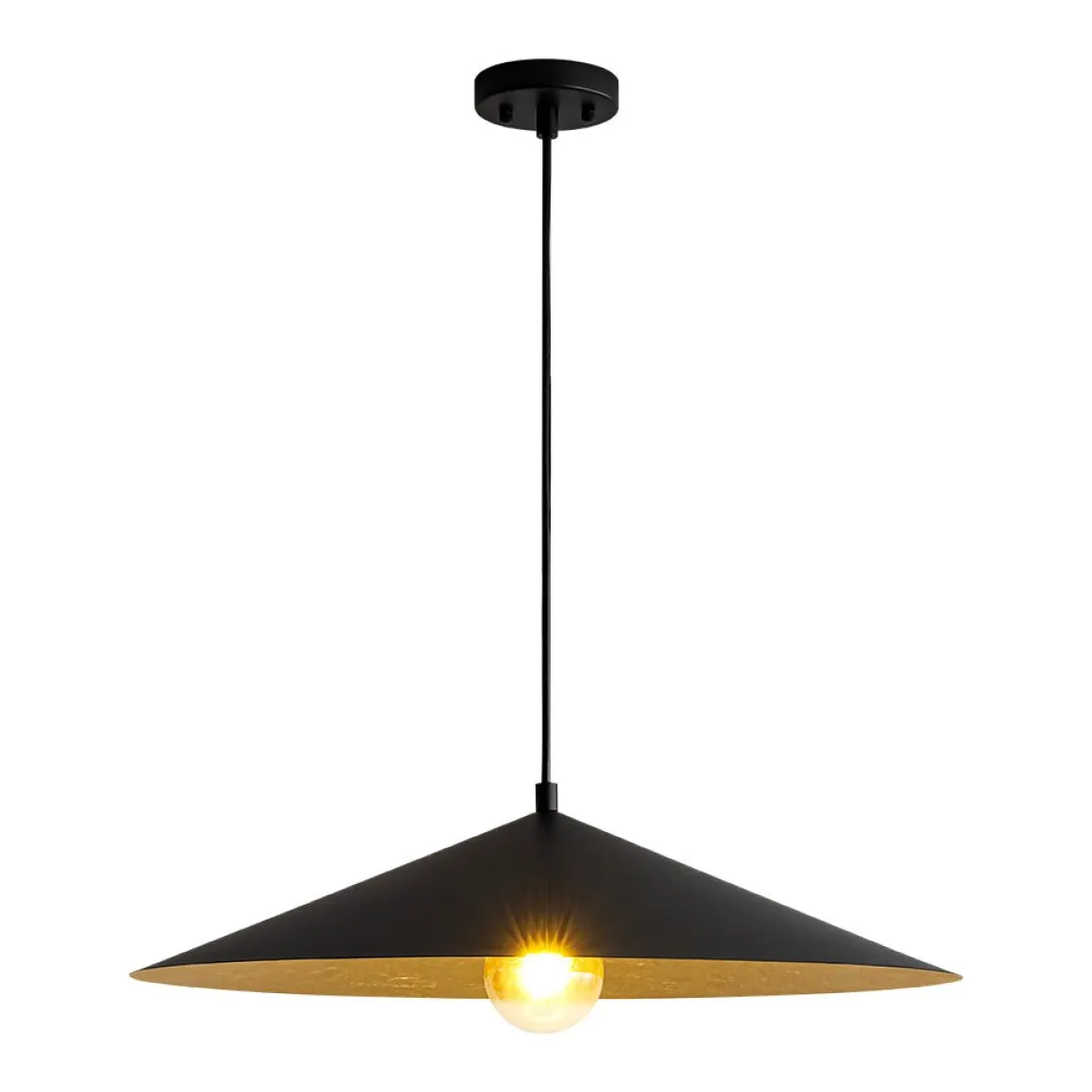 Industrial Oversized Iron Flat Cone Kitchen Pendant Light