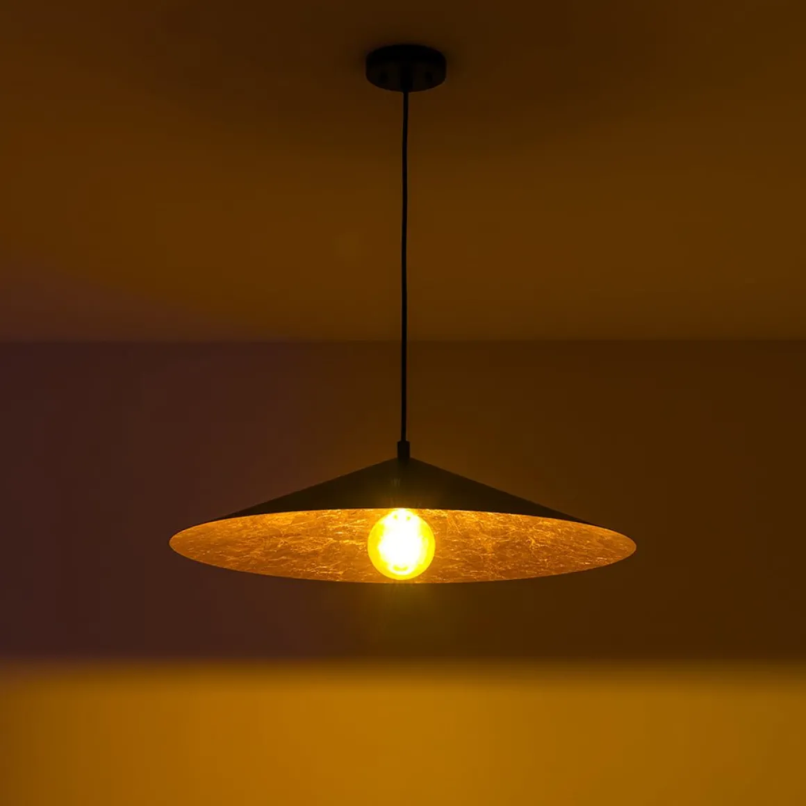 Industrial Oversized Iron Flat Cone Kitchen Pendant Light