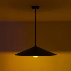 Industrial Oversized Iron Flat Cone Kitchen Pendant Light