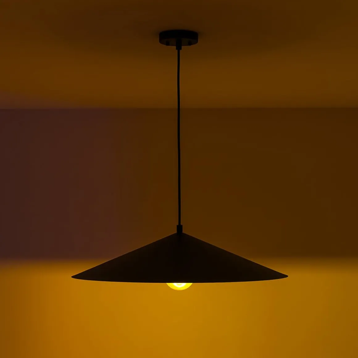 Industrial Oversized Iron Flat Cone Kitchen Pendant Light