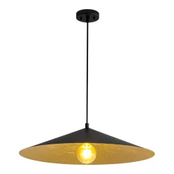 Industrial Oversized Iron Flat Cone Kitchen Pendant Light