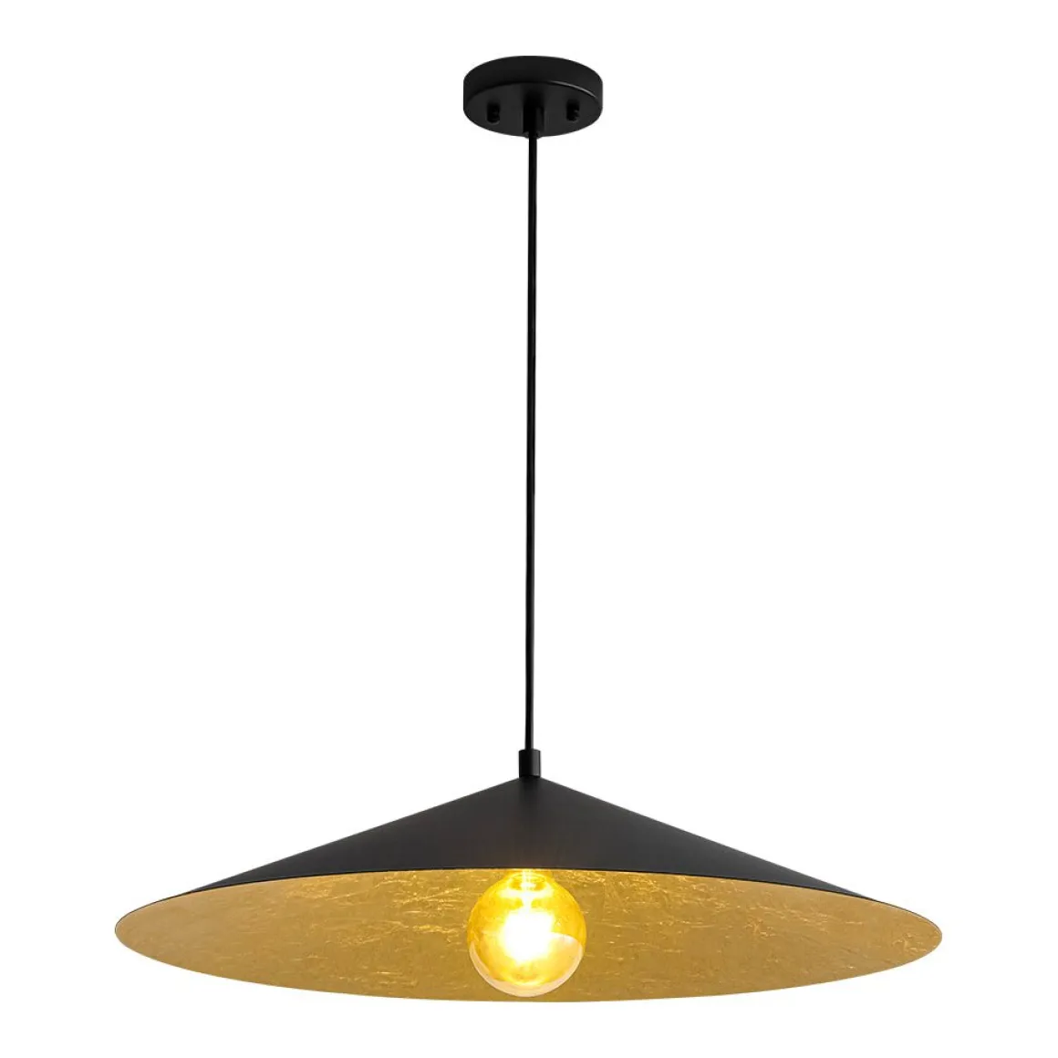 Industrial Oversized Iron Flat Cone Kitchen Pendant Light
