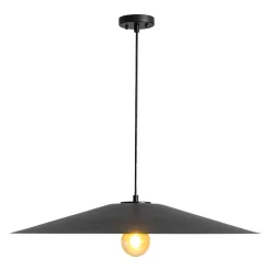 Industrial Oversized Iron Flat Cone Kitchen Pendant Light