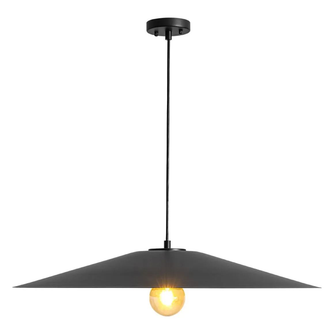 Industrial Oversized Iron Flat Cone Kitchen Pendant Light