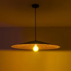 Industrial Oversized Iron Flat Cone Kitchen Pendant Light