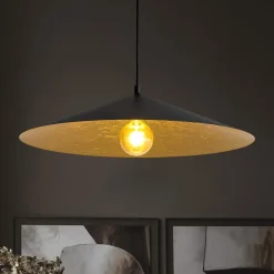 Industrial Oversized Iron Flat Cone Kitchen Pendant Light