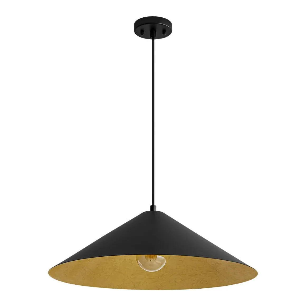 Industrial Oversized Iron Flat Cone Kitchen Pendant Light