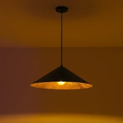 Industrial Oversized Iron Flat Cone Kitchen Pendant Light