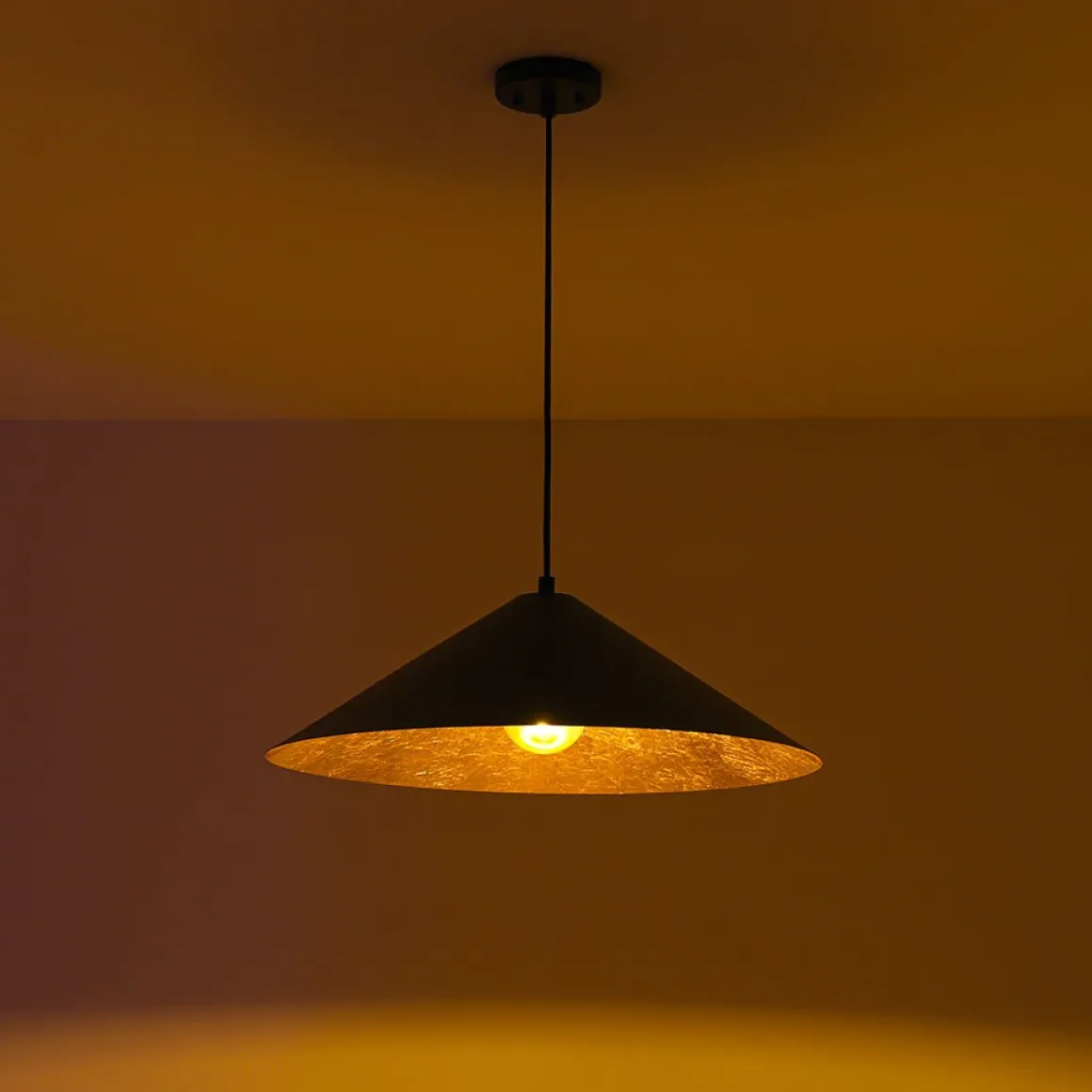 Industrial Oversized Iron Flat Cone Kitchen Pendant Light